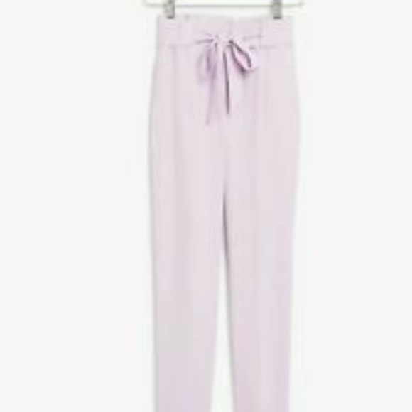 High Waisted Paper bag Pants Lilac - Picture 3 of 3
